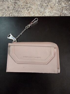 Aimee Kestenberg Blush Pink Leather Card Wallet with Keychain